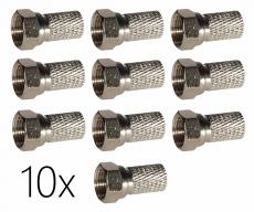 F-Stecker / F-Aufdrehstecker 7mm 10'er Pack für Standart RG6 Koaxialkabel 