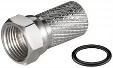 F-Stecker / F-Aufdrehstecker mit Dichtring für 7mm Standart RG6 Kabel 