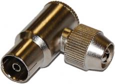 Koaxial-Winkelkupplung Metall / IEC-F 