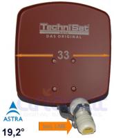 Technisat DigiDish 33cm Alu Sat-Antenne | inkl. Single LNB | Ziegelrot 