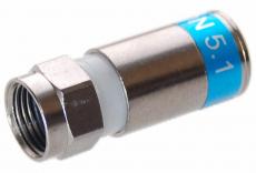 Cabelcon F-56-CX3 5.1 -blau- F-Stecker RG6 Kompression 
