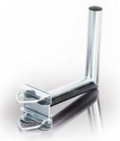 Balkon- / Geländer-Halter L-Form | Mastausleger 55cm mit Zahnschelle | 42mm Ø 