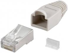 Netzwerkkabel Stecker RJ45 CAT 5e mit Knickschutztülle 