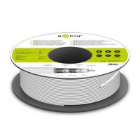 SAT-Kabel, Koax-Antennenkabel, 4x geschirmt, 120dB, CCS, 100m, Weiß 