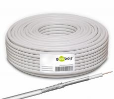 SAT Koaxialkabel, 2x geschirmt 100dB, CCS, Weiß, 25m Rolle 