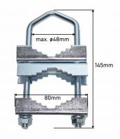 2x Mast-Doppelschelle zum Verbinden von Masten / Rohren (30-48mm) 