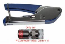 Kompressionszange nur für kurze F-Stecker (max. 25mm) 