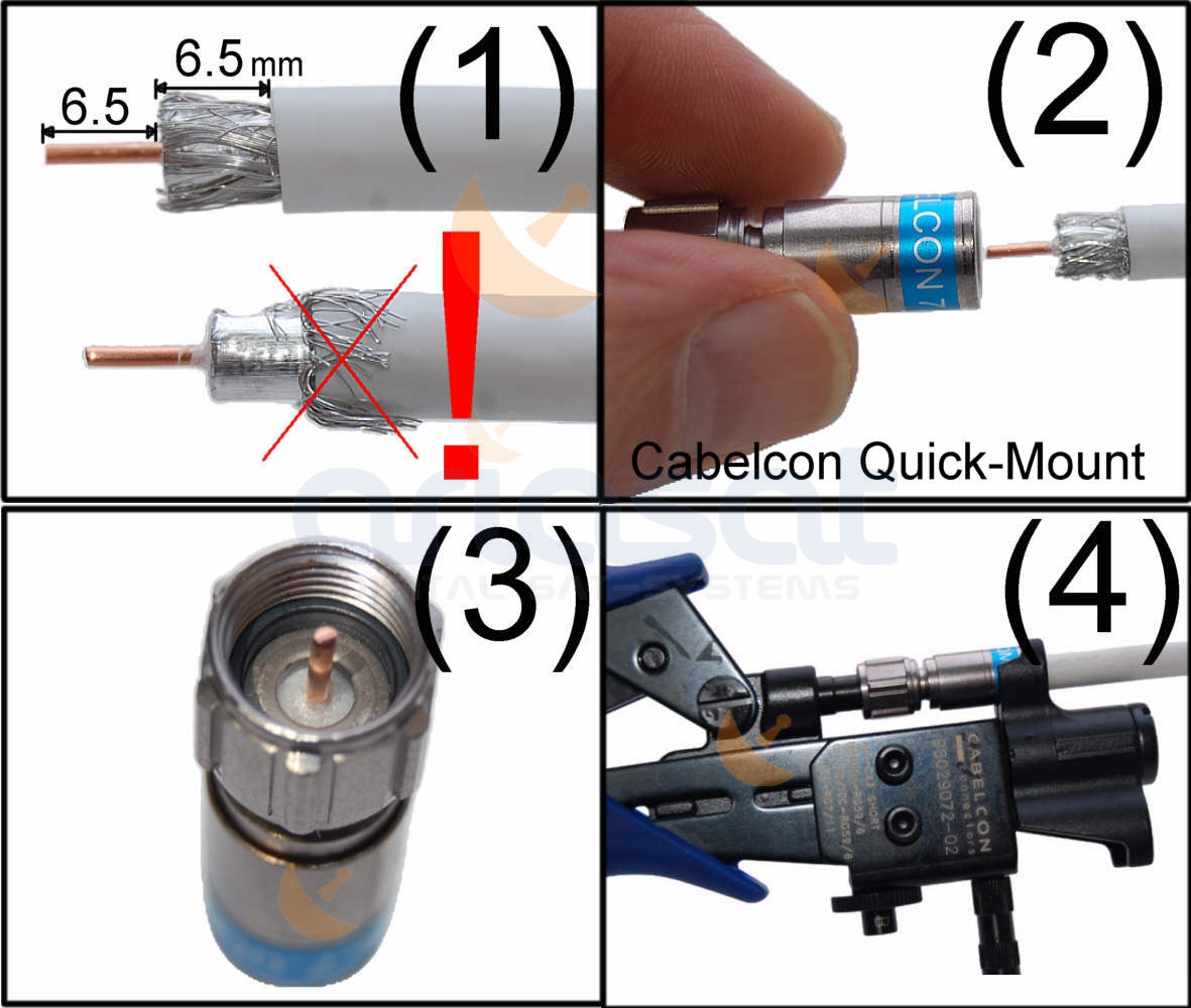 Cabelcon F-MINI-TD QM 4,0 SHORT TrueDrop Compression F-Stecker für