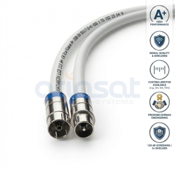 Kathrein LCD 111 A+ TV Antennenkabel – Digital Kabelfernsehen HD 4K – Cabelcon Stecker & Buchse