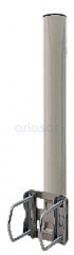 Balkongeländerhalter / Mastverlängerung Stahl 48mm Ø 60cm Länge mit Schellen