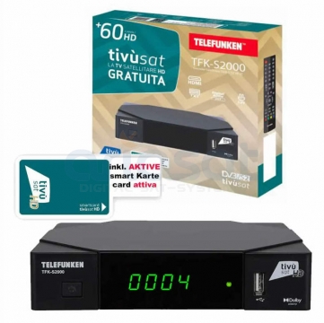 TIVUSAT Sat-Receiver Telefunken TKF-S2000 mit Aktiver Karte