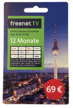 freenet TV Guthabenkarte für 12 Monate