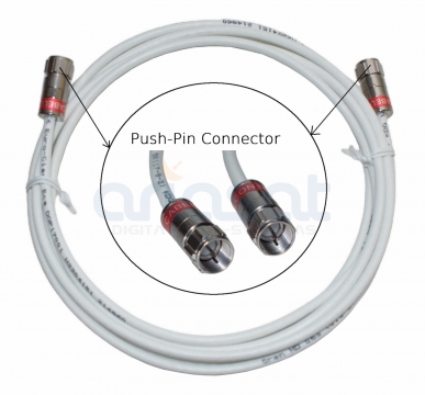 Mini coaxial satellite cable Ören HD 063 A+ with Push-Pin Cabelcon F-connector assembled by the metre