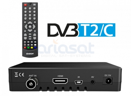 Edision Progressiv Hybrid lite, DVB-T2/C Receiver, Full HD, CA, USB, AV, IR-Auge