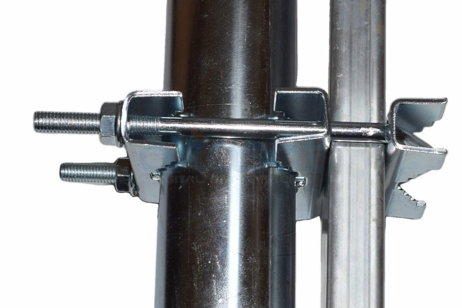 2x Mast-Doppelschelle zum Verbinden von Masten / Rohren (30-48mm