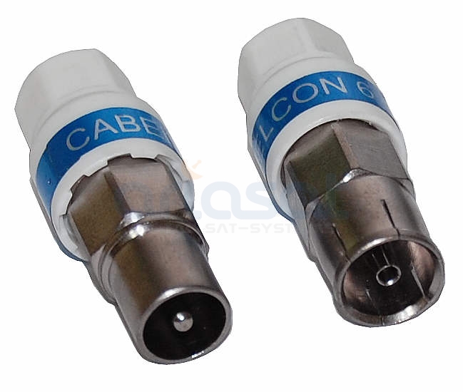 Kabel TV Stecker SET, Self-Install, Cabelcon Connectors, IEC- Stecker &  Buchse