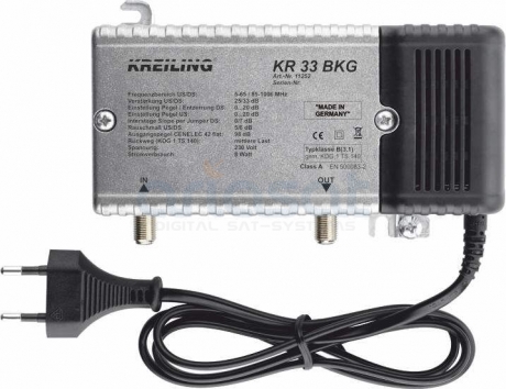 Kreiling KR 33 BKG | 1 GHz-Hausanschlussverstärker 33dB mit integriertem Rückkanal