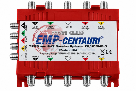 EMP-Centauri T5/10PNP-3 (P.122A) Passive SAT Splitter for 2 Multiswitches
