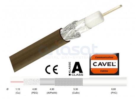 Cavel DG113 Braun A+ Koaxialkabel | Sat Antennen Kabel Meterware