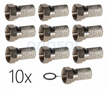 F-Connector 7mm with Rubber ring 10 Pieces