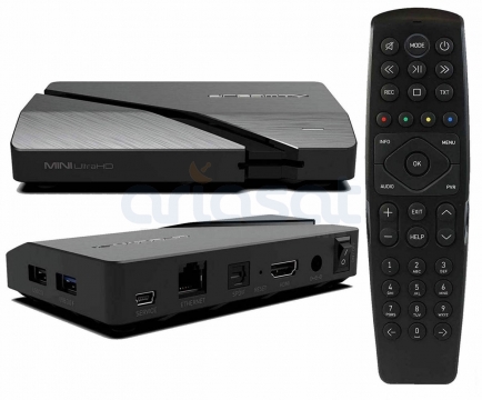 DreamTV Mini Ultra HD 4K 2160p Android 9.0 16GB Flash, 2GB RAM, H.265, HDMI 2.1, USB3.0 IPTV Streamer, Dual WLAN 2,4/5GHz, LAN, Bluetooth Smart TV Box