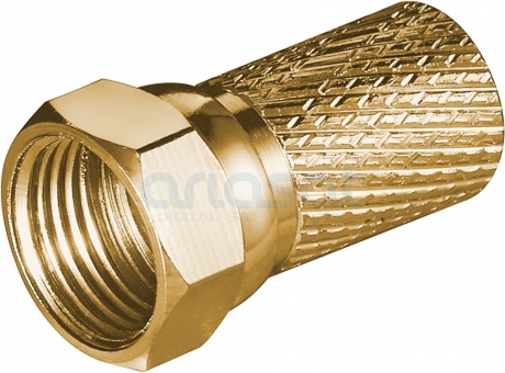 F-Stecker / F-Aufdrehstecker vergoldet für 7mm Koaxialkabel / Standard RG6