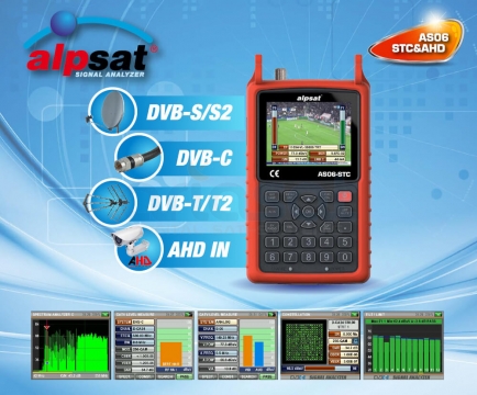 ALPSAT 6 Kombo Messgerät AS06 für DVB-S2/C/T2 und AHD