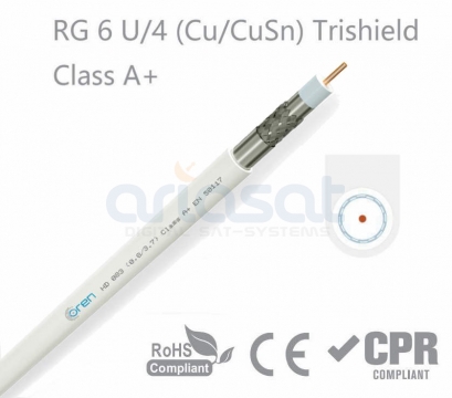 Ören HD 083 (0.8/3.7) RG59 Midi Koaxialkabel 5,8mm Class A+ Trishield Meterware