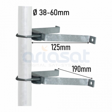 Fuba DMH 200 Mauerhalterung Feuerverzinkt (1 Paar) | Für Antennenmasten 42-60mm | Wandabstand 180mm