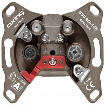 Multimedia-Antennensteckdose Axing BSD 960-10N | 5…2200 MHz | CATV | DATA | SAT